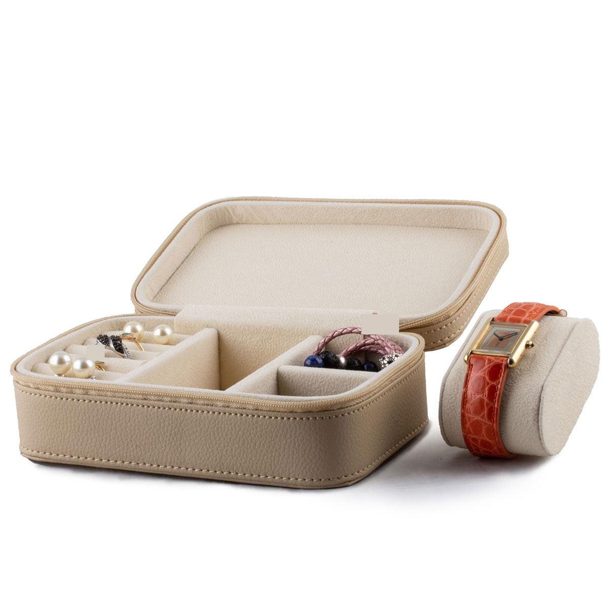White round travel jewelry case